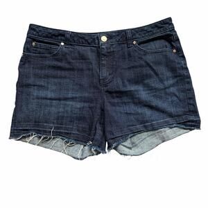 Jennifer Lopez Shorts Womens 10 Blue Denim Boyfriend Cut Off Frayed Hem Summer